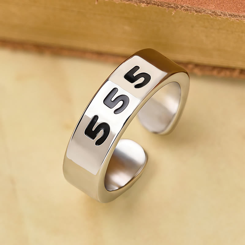 FuAttract Destiny Guidance Angel Number Stainless Steel Adjustable Ring - 555 - image 15