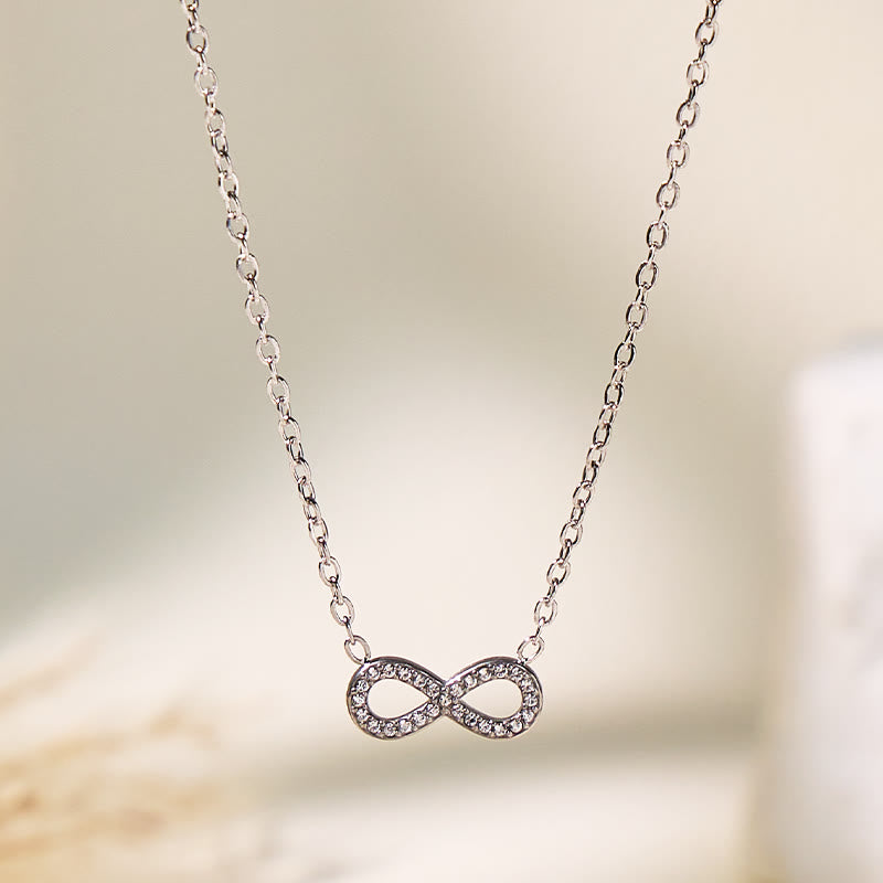 FuAttract Self-Love Emotional Balance Zircon Infinity Stainless Steel Necklace - Silver - image 1