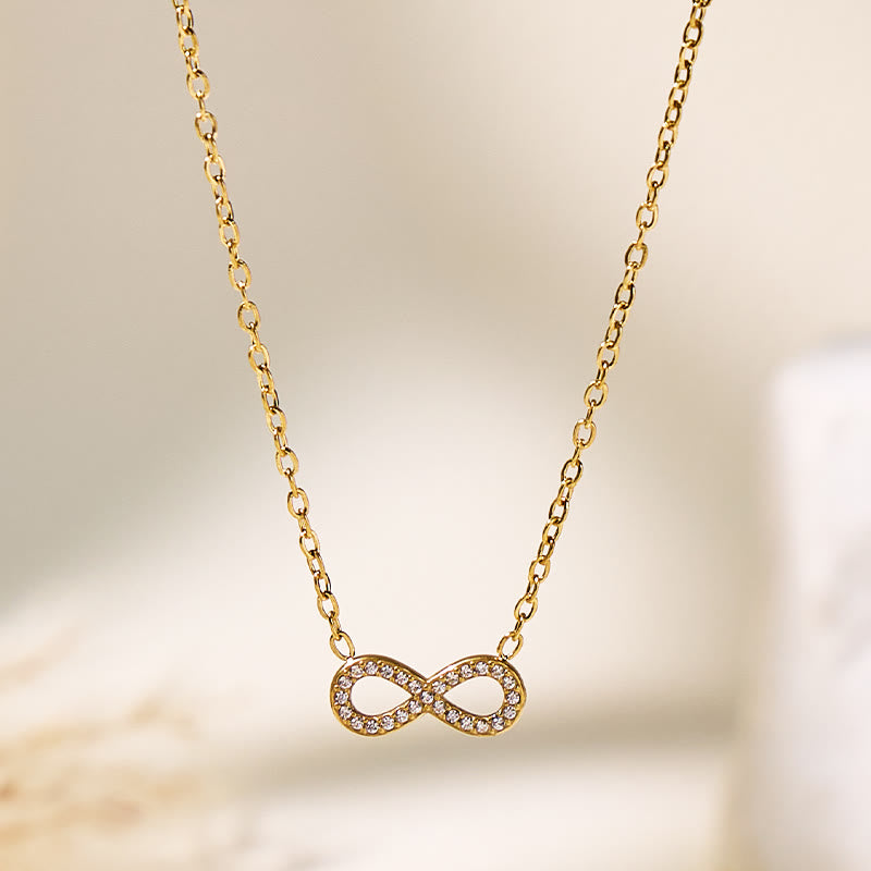 FuAttract Self-Love Emotional Balance Zircon Infinity Stainless Steel Necklace - Gold - image 0
