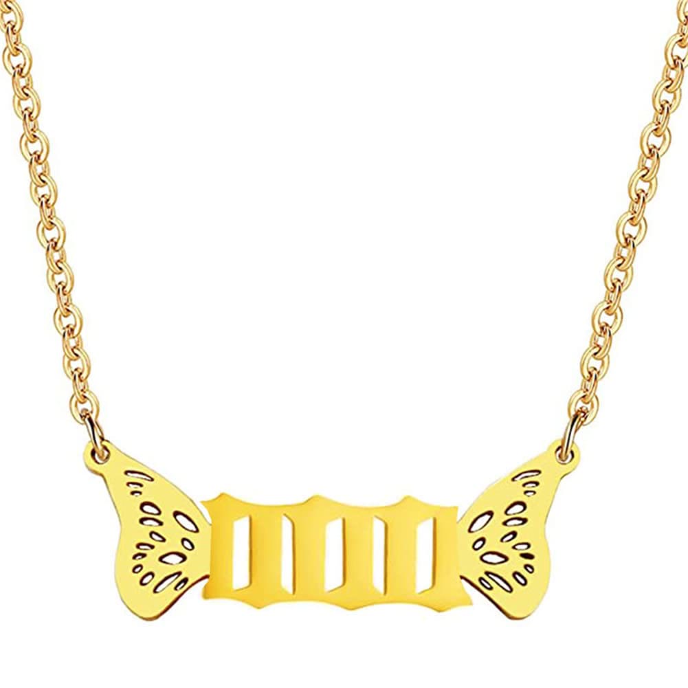 FuAttract Angel Number Titanium Steel Destiny Necklace for Life Guidance & Energy - Gold - 000 - image 9