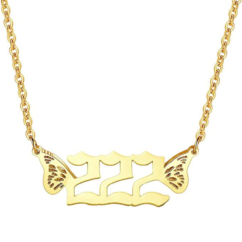 FuAttract Angel Number Titanium Steel Destiny Necklace for Life Guidance & Energy - Gold - 222 - image 11