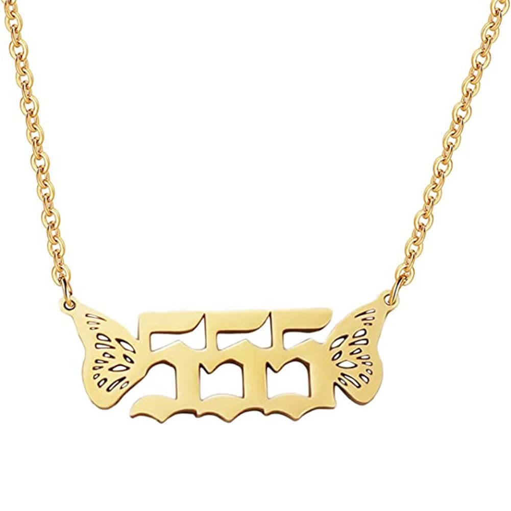 FuAttract Angel Number Titanium Steel Destiny Necklace for Life Guidance & Energy - Gold - 555 - image 14