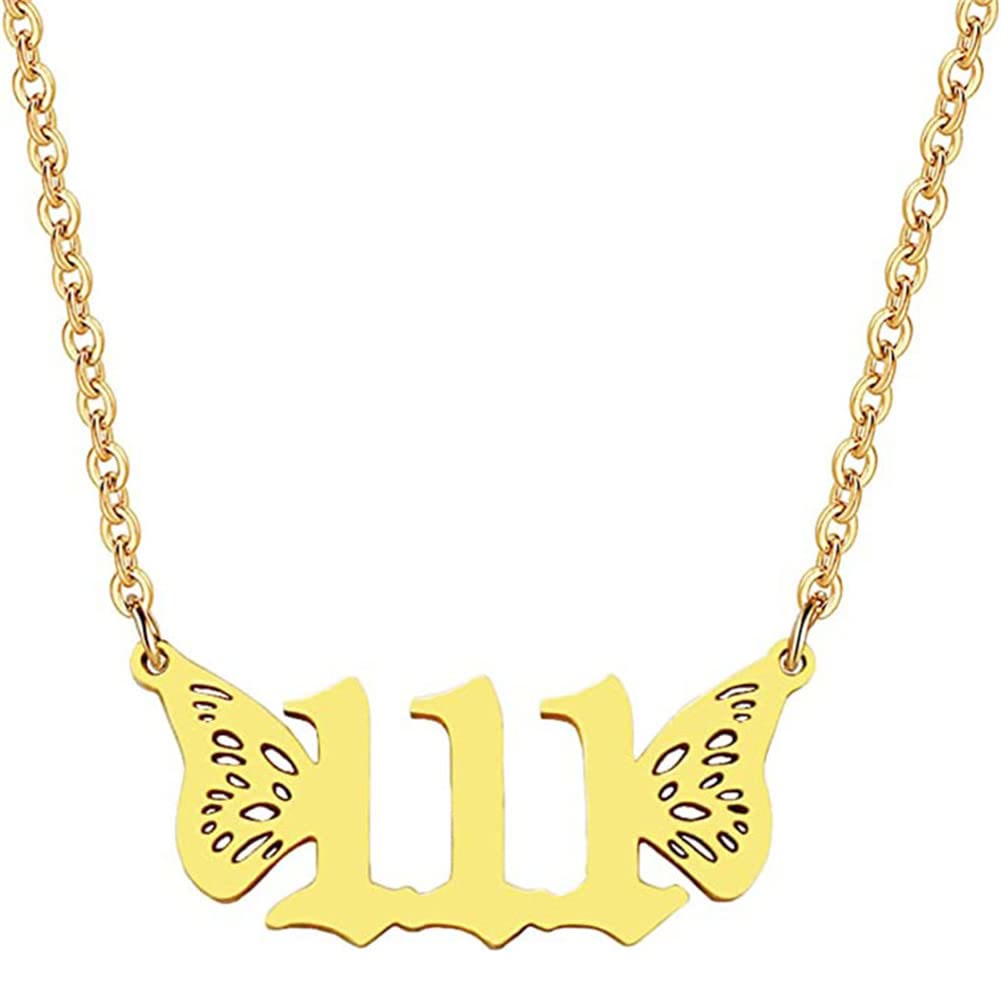 FuAttract Angel Number Titanium Steel Destiny Necklace for Life Guidance & Energy - Gold - 111 - image 10