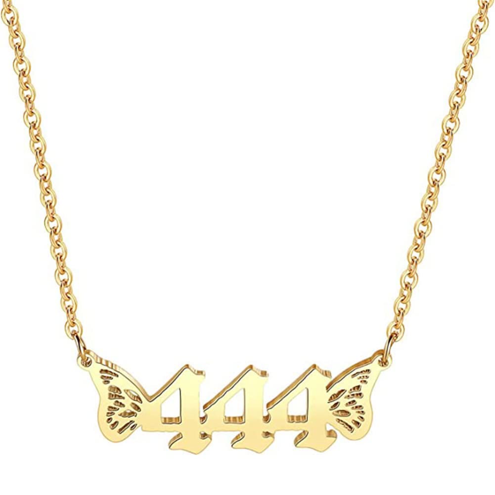 FuAttract Angel Number Titanium Steel Destiny Necklace for Life Guidance & Energy - Gold - 444 - image 13
