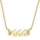 FuAttract Angel Number Titanium Steel Destiny Necklace for Life Guidance & Energy - Gold - 444 - image 13