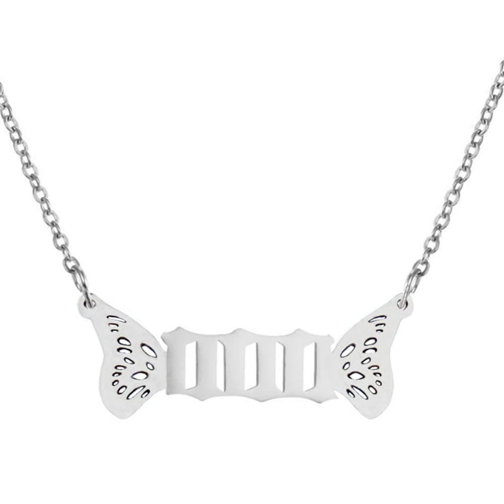 FuAttract Angel Number Titanium Steel Destiny Necklace for Life Guidance & Energy - Silver - 000 - image 19