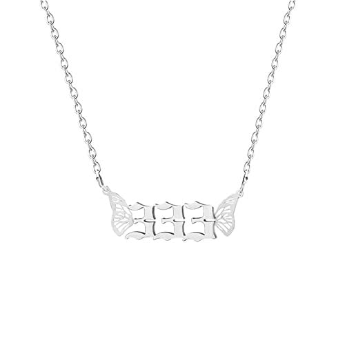 FuAttract Angel Number Titanium Steel Destiny Necklace for Life Guidance & Energy - Silver - 333 - image 22