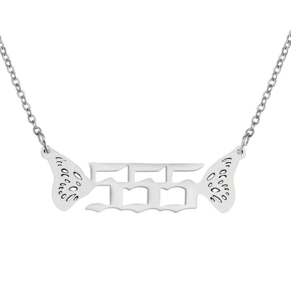 FuAttract Angel Number Titanium Steel Destiny Necklace for Life Guidance & Energy - Silver - 555 - image 24