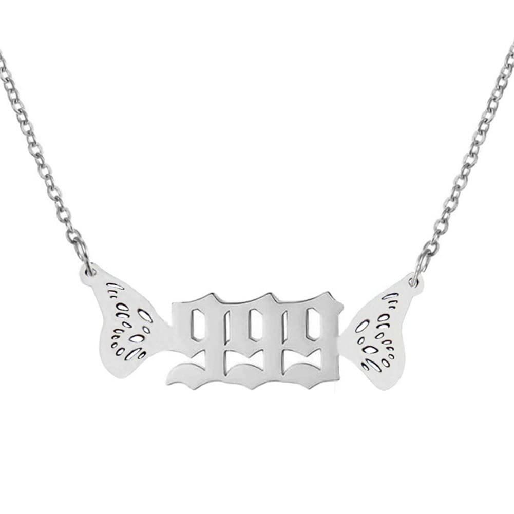 FuAttract Angel Number Titanium Steel Destiny Necklace for Life Guidance & Energy - Silver - 999 - image 27