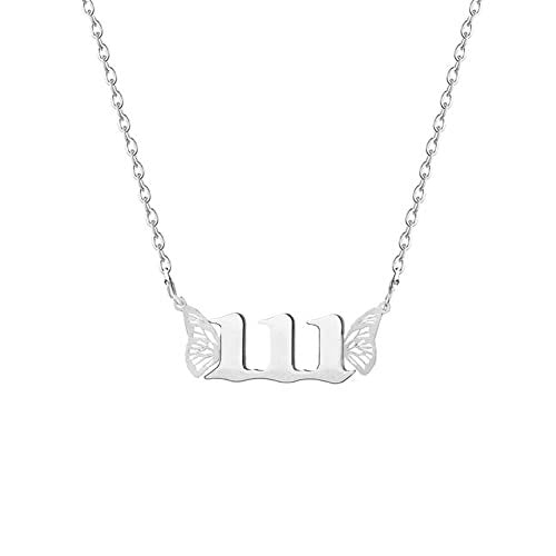 FuAttract Angel Number Titanium Steel Destiny Necklace for Life Guidance & Energy - Silver - 111 - image 20