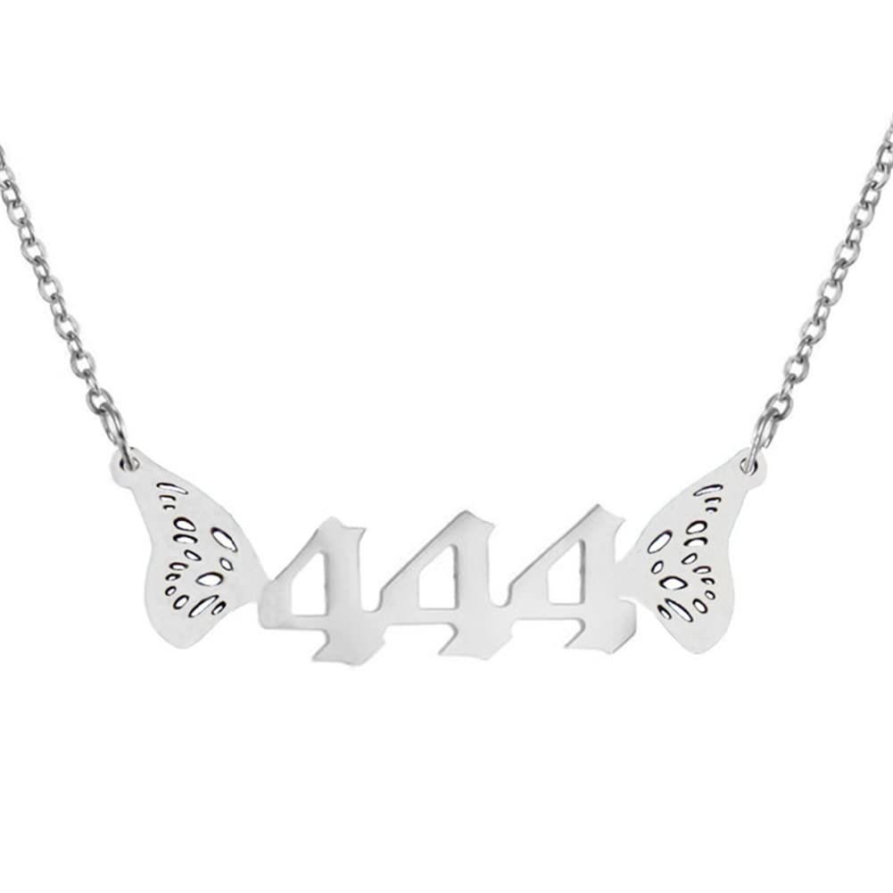 FuAttract Angel Number Titanium Steel Destiny Necklace for Life Guidance & Energy - Silver - 444 - image 23