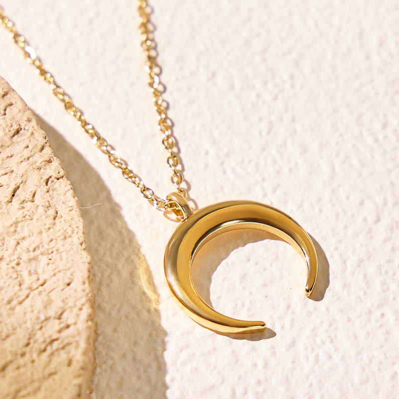 FuAttract Calm Energy Inner Balance Minimalist Crescent Moon Stainless Steel Necklace - image 1