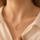 FuAttract Emotional Balance & Natural Rhythm Alignment Crescent Moon Flow Necklace - image 4