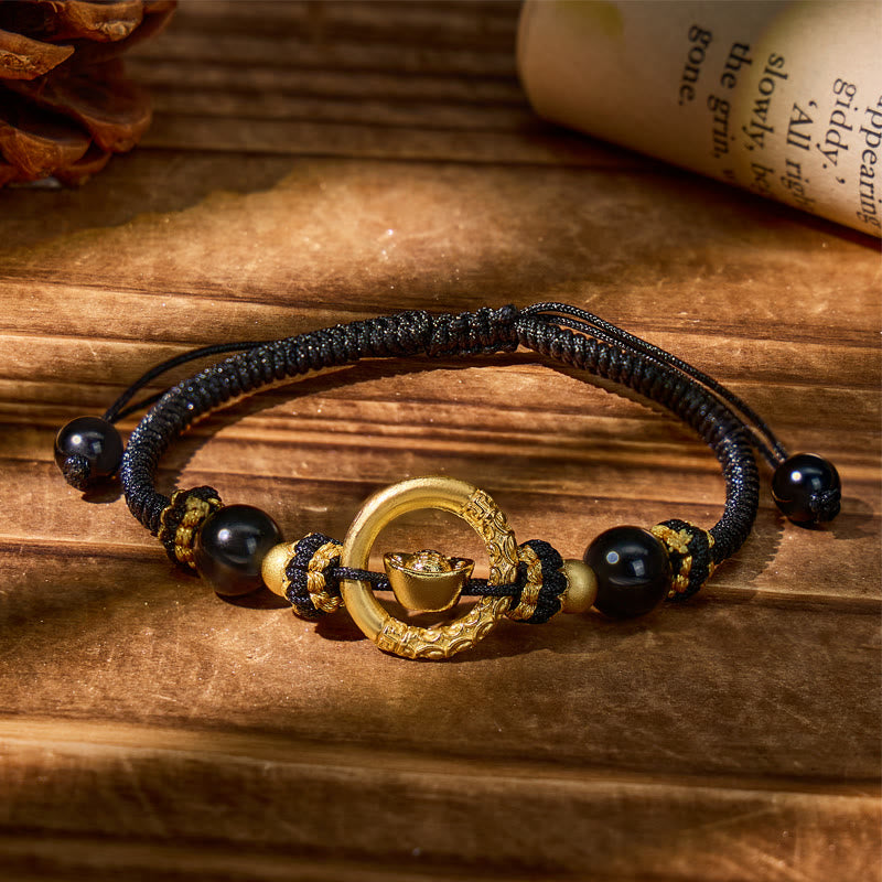 FuAttract Clarity Protection & Focus Black Obsidian Adjustable Bracelet  - String - image 0