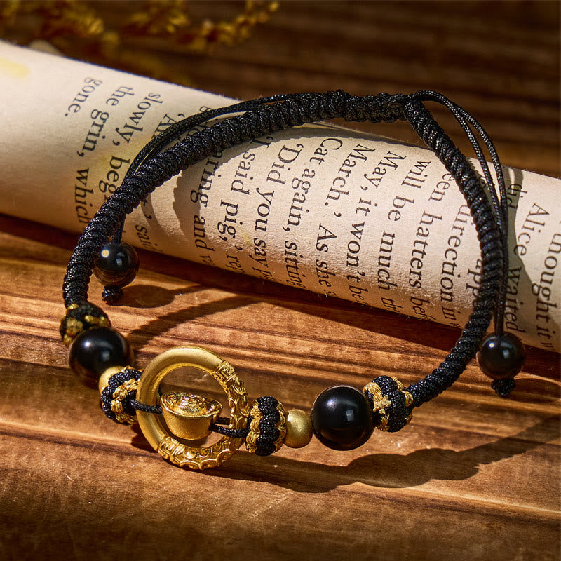 FuAttract Clarity Protection & Focus Black Obsidian Adjustable Bracelet  - image 2