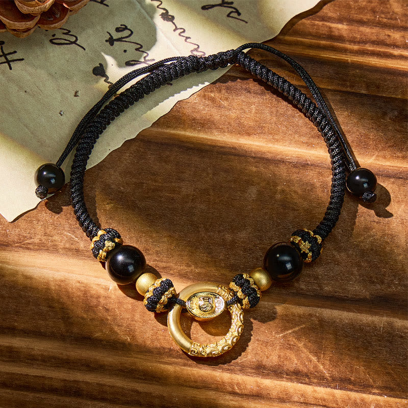 FuAttract Clarity Protection & Focus Black Obsidian Adjustable Bracelet  - image 1