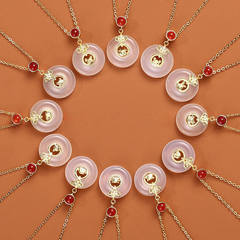 FuAttract Protection Luck Balance Chinese Zodiac S999 Silver Red Agate Necklace  - image 5