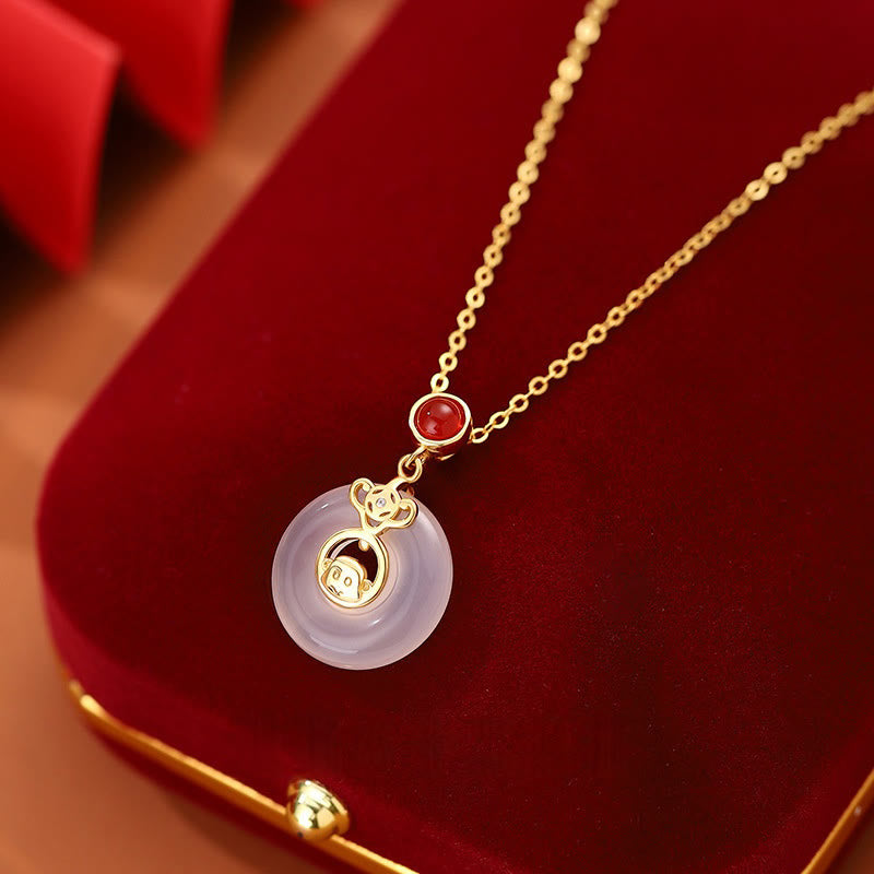 FuAttract Protection Luck Balance Chinese Zodiac S999 Silver Red Agate Necklace  - Monkey - image 20