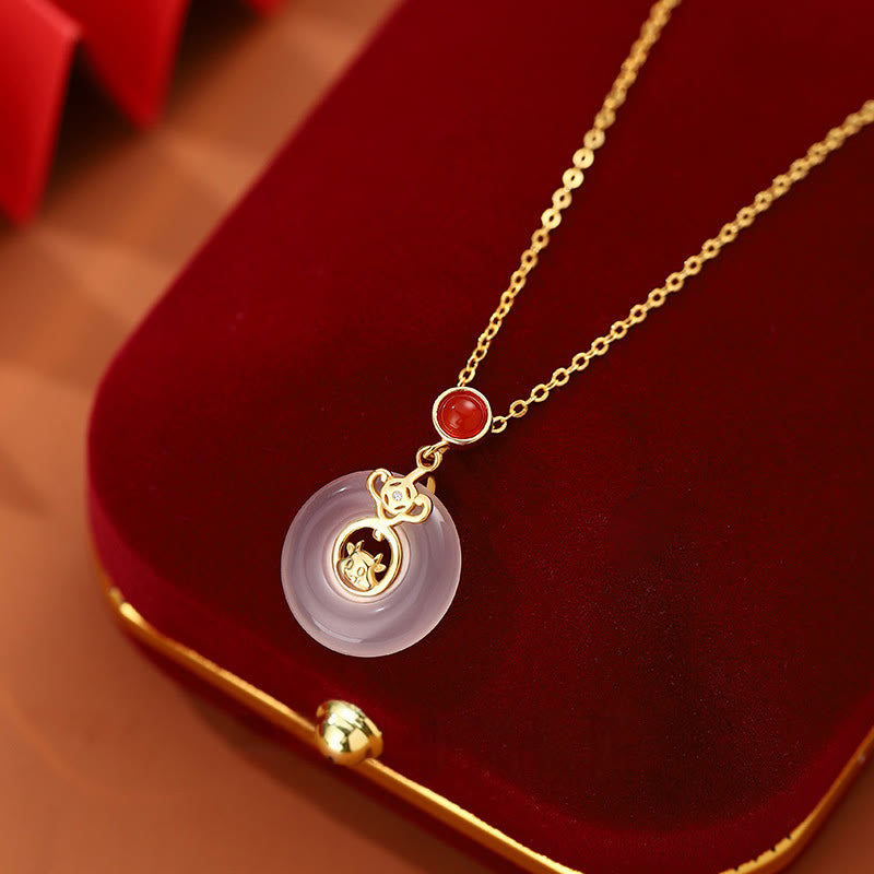 FuAttract Protection Luck Balance Chinese Zodiac S999 Silver Red Agate Necklace  - Ox - image 14