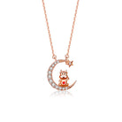FuAttract Calm & Luck Crescent Moon Silver Zircon Chinese Zodiac Necklace With Horse Earrings - Ox Necklace - image 20