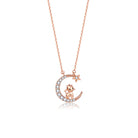 FuAttract Calm & Luck Crescent Moon Silver Zircon Chinese Zodiac Necklace With Horse Earrings - Goat Necklace - image 25