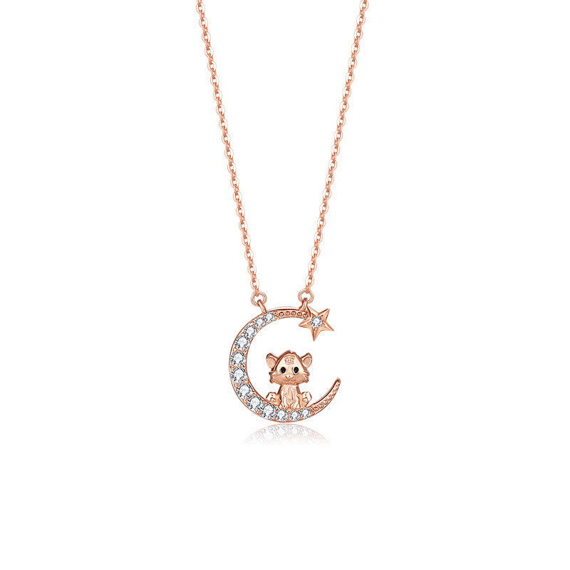 FuAttract Calm & Luck Crescent Moon Silver Zircon Chinese Zodiac Necklace With Horse Earrings - Tiger Necklace - image 21