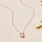 FuAttract Calm & Luck Crescent Moon Silver Zircon Chinese Zodiac Necklace With Horse Earrings - Horse Necklace - image 0