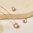 FuAttract Calm & Luck Crescent Moon Silver Zircon Chinese Zodiac Necklace With Horse Earrings - image 15