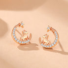 FuAttract Calm & Luck Crescent Moon Silver Zircon Chinese Zodiac Necklace With Horse Earrings - image 18