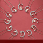 FuAttract Calm & Luck Crescent Moon Silver Zircon Chinese Zodiac Necklace With Horse Earrings - image 3