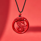 FuAttract Luck Harmony Protection Chinese Zodiac Cinnabar Ping An Buckle Necklace - Snake - image 15