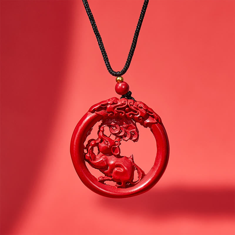 FuAttract Luck Harmony Protection Chinese Zodiac Cinnabar Ping An Buckle Necklace - Rat - image 10