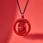 FuAttract Luck Harmony Protection Chinese Zodiac Cinnabar Ping An Buckle Necklace - Dragon - image 14