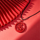 FuAttract Luck Harmony Protection Chinese Zodiac Cinnabar Ping An Buckle Necklace - image 2