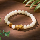 FuAttract Wealth & Emotional Balance Bracelet – White Jade Citrine Pyramid & Pixiu - 8mm - image 0