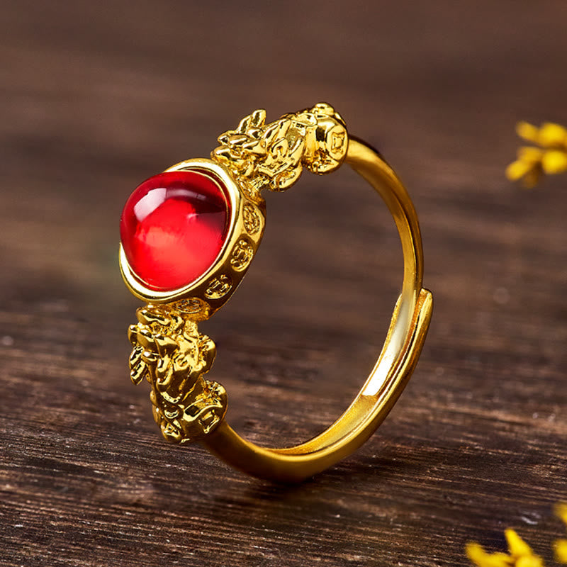 FuAttract Fortune Energy Flow Wealth & Protection Pixiu Ring - Gold - image 1