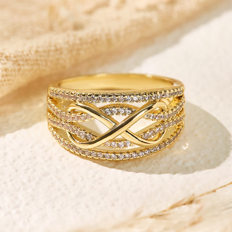 FuAttract Self-Love Energy Emotional Healing Infinity Adjustable Ring  - Gold - US 12 - image 4