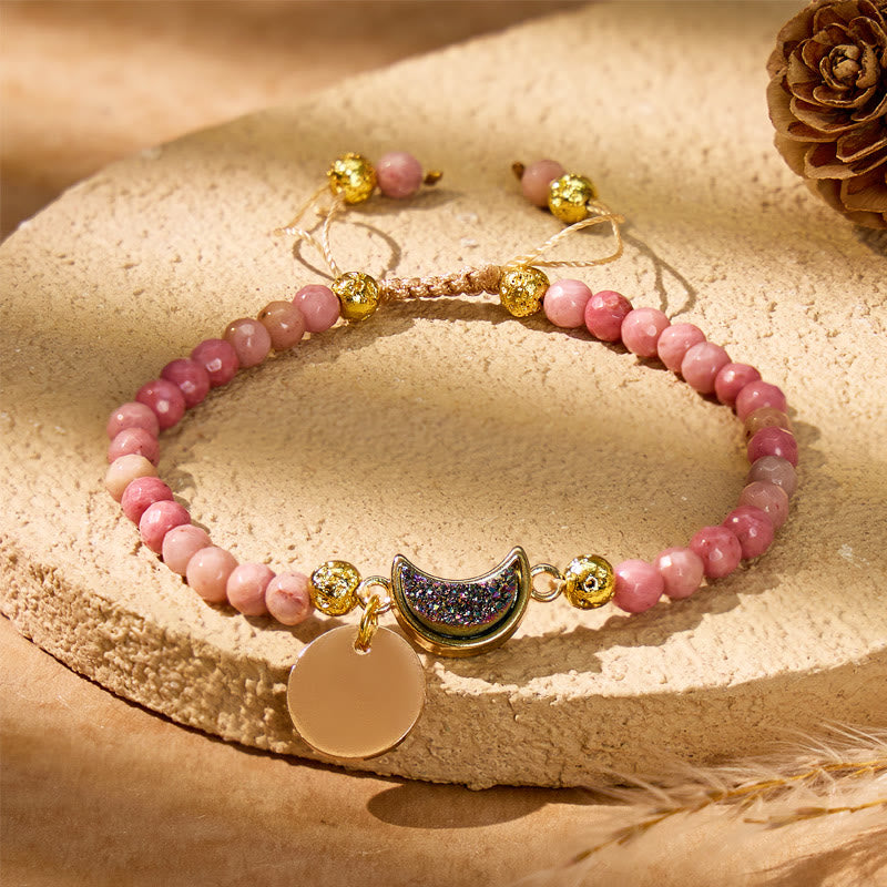 FuAttract Calm & Energy Crescent Moon Bracelet – Multi-Stone Healing Collection - Rhodonite - image 23