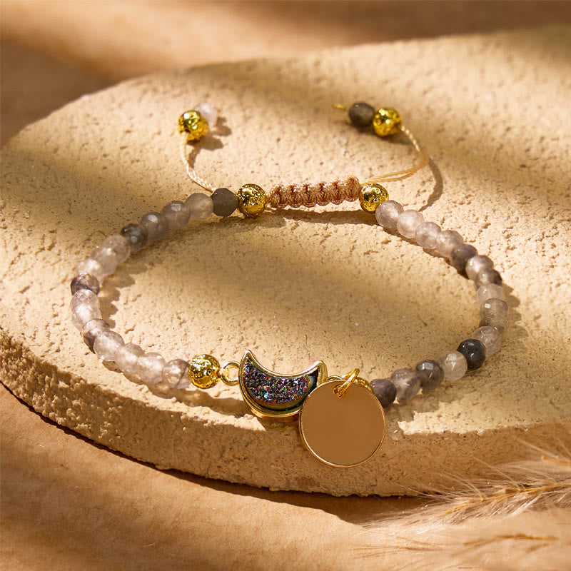 FuAttract Calm & Energy Crescent Moon Bracelet – Multi-Stone Healing Collection - Cloud Quartz - image 11