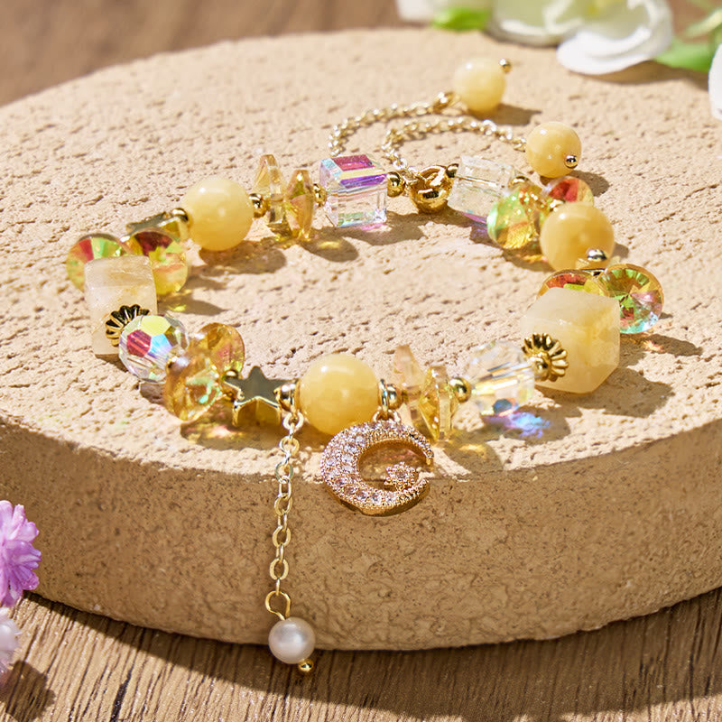 FuAttract Calm Energy & Emotional Balance Crescent Moon Crystal Bracelet - Yellow - image 7