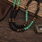 FuAttract Black Obsidian Green Aventurine & Tiger's Eye Necklace – Protection Growth & Courage  - image 3