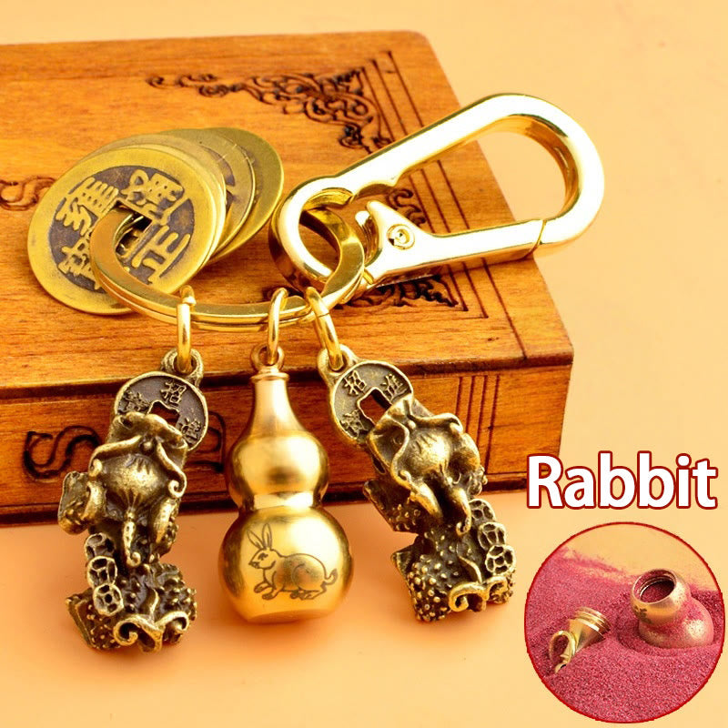 FREE Today: Fortune Protection Prosperity Flow Brass Chinese Zodiac Keychain with Pixiu - image 5