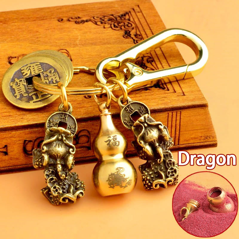 FREE Today: Fortune Protection Prosperity Flow Brass Chinese Zodiac Keychain with Pixiu - Dragon - image 16
