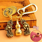 FREE Today: Fortune Protection Prosperity Flow Brass Chinese Zodiac Keychain with Pixiu - Pig - image 23