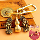 FREE Today: Fortune Protection Prosperity Flow Brass Chinese Zodiac Keychain with Pixiu - Horse - image 18