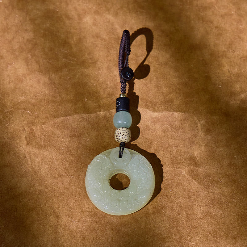 FuAttract Hetian Jade Pixiu Keychain – Ping An Buckle for Wealth & Fortune - image 1