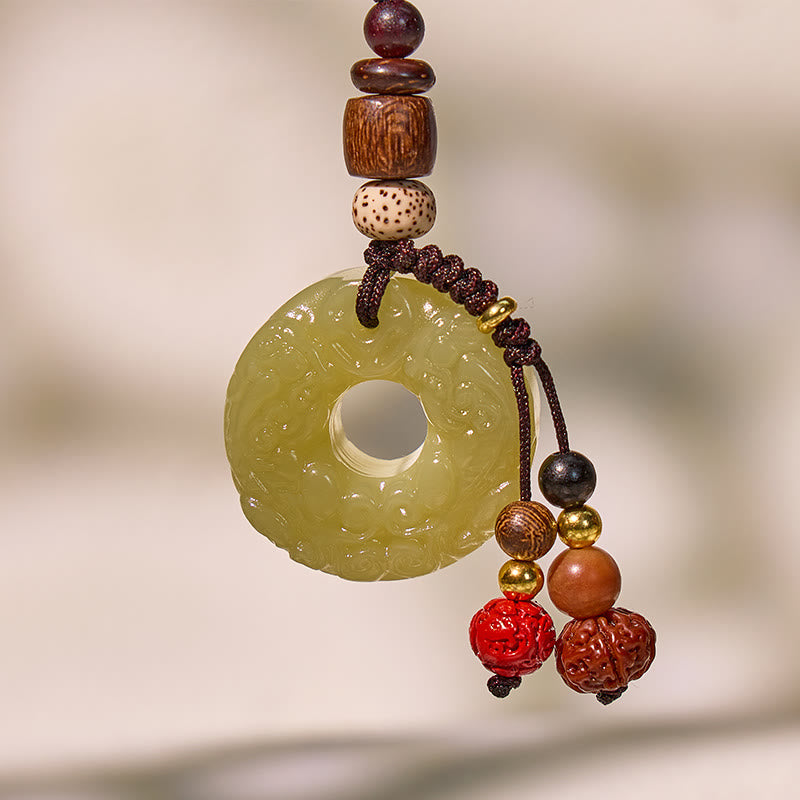 FuAttract Harmony & Protection Hetian Jade Ping An Buckle Pixiu Keychain  - image 18