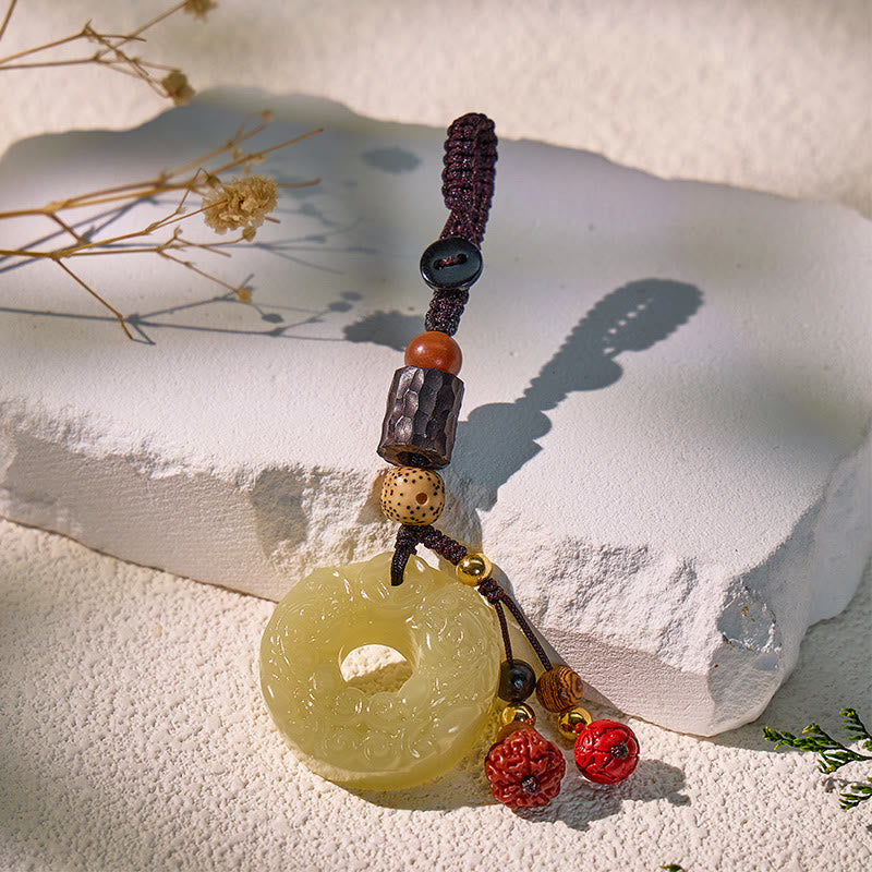 FuAttract Harmony & Protection Hetian Jade Ping An Buckle Pixiu Keychain  - image 13