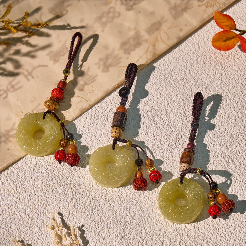 FuAttract Harmony & Protection Hetian Jade Ping An Buckle Pixiu Keychain  - image 5