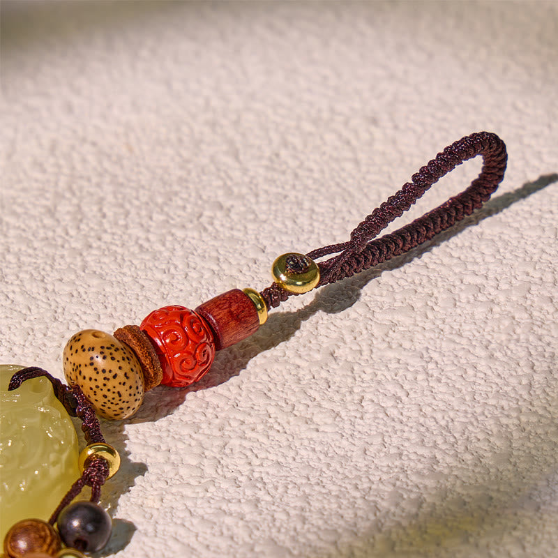 FuAttract Harmony & Protection Hetian Jade Ping An Buckle Pixiu Keychain  - image 4